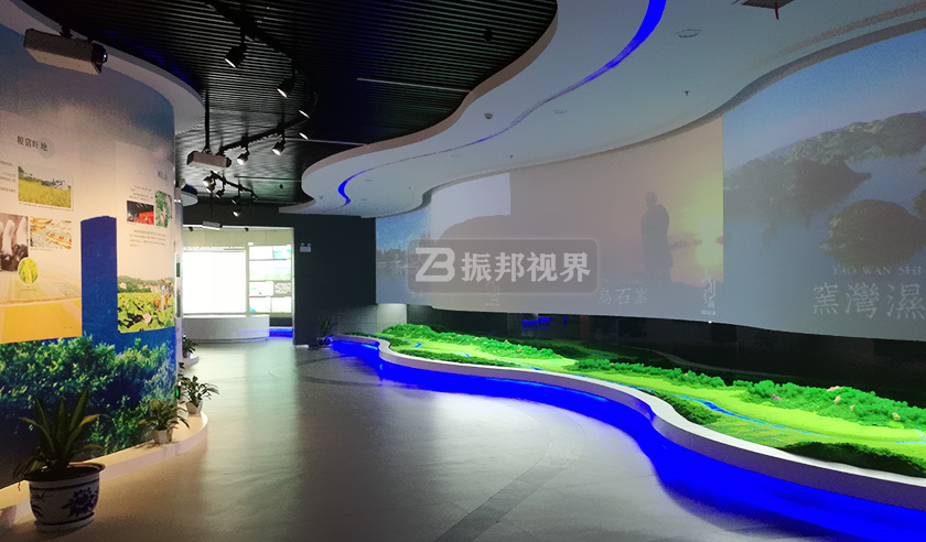 數字規(guī)劃館中的弧幕投影沙盤
